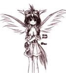 goggles lowres moemon monochrome personification pidgey pokemon sketch wings 
