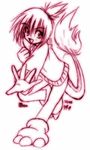  charmeleon lowres moemon monochrome personification pokemon ponytail sketch sweater tail 