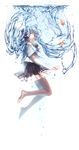  bad_id bad_pixiv_id barefoot blue_eyes blue_hair bottle_miku bubble dekatanaba fish goldfish hatsune_miku highres liquid_hair long_hair looking_at_viewer school_uniform serafuku shirt short_sleeves skirt solo twintails underwater very_long_hair vocaloid 