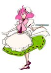  abstract_cactus adapted_costume apron bad_id bad_pixiv_id bandages bow bun_cover double_bun ibaraki_kasen maid pink_eyes pink_hair sketch smile touhou tray 