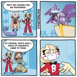 1:1 ambient_among_us angel anthro apode blonde_hair brown_hair charlie_morningstar clothing comic demon draconcopode english_text female footwear freckled_face freckles hair hat hazbin_hotel headgear headwear heaven hellaverse human humanoid jesus_christ legless male mammal red_eyes religion reptile sandals scalie sera_(hazbin_hotel) seraph_(angel) serpentine shoes sir_pentious_(hazbin_hotel) snake stonetoss text top_hat yellow_sclera