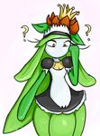  anthro cactuscacti female lilligant maid maid_uniform nintendo pok&#233;mon pok&eacute;mon red_eyes video_games 
