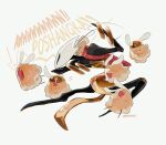  1girl :3 antennae arthropod_girl artist_name bag ben-day_dots chakram closed_mouth commentary english_commentary fangs flea_(hollow_knight) from_side halftone helmet highres hightguy hollow_knight hollow_knight:_silksong open_mouth red_bag screentones shakra_(hollow_knight) shoulder_bag smile weapon white_background white_mask 