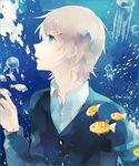  bad_id bad_pixiv_id blue_eyes fish himishiro isaki_kaname jellyfish male_focus nagi_no_asukara silver_hair solo underwater 