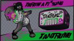  16:9 absurd_res alternative_fashion anthro baseball_bat bat_(object) clothed clothing diaper female hi_res human humanoid mammal mephitid pixxystick profanity punk skunk solo widescreen 