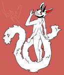  2_tails 4_arms 4_eyes 5_fingers 6_horns absurd_res anthro black_horn canid canine canis divine_beast domestic_cat felid feline felis fingers fur hi_res horn malachar_(voidryes) male mammal maned_wolf multi_arm multi_eye multi_horn multi_limb multi_tail red_eyes solo tail voidryes white_body white_fur wolf 