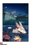  anthro brown_body brown_eyes brown_fur building canid canine canis cloud cloudy_sky comic dialogue english_text eye_contact fangs fence full_moon fur giving_orders green_eyes group hi_res looking_at_another luca_(patto) male mammal moon mythological_canine mythological_creature mythology night nio_(patto) onomatopoeia patreon patreon_logo patto serious sky sound_effects speech_bubble tan_body tan_fur teeth text trio url werecanid werecanine werecreature werewolf wolf yellow_sclera yuri_(patto) 