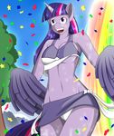  &lt;3 absurd_res anthro anthrofied breasts cheerleader cleavage clothed clothing equine female friendship_is_magic hair hi_res horn horse mammal marik_azemus34 miniskirt multi-colored_hair my_little_pony outside panties pom_poms pony purple_eyes purple_hair rainbow skirt sky tree twilight_sparkle_(mlp) under_boob underwear unicorn vest 