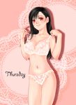  1girl artist_request black_hair bra female final_fantasy final_fantasy_vii lingerie long_hair looking_at_viewer mamio2012 midriff navel panties red_eyes smile solo standing tifa_lockhart underwear white_bra white_panties 