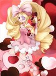  bad_id bad_pixiv_id bare_shoulders big_hair blonde_hair blue_eyes boots bow breasts cleavage dress drill_hair earrings eyepatch hair_bow harime_nui heart jewelry kill_la_kill long_hair pink_bow pink_dress pink_footwear shisyamo424 small_breasts smile solo strapless strapless_dress teeth twin_drills twintails wrist_cuffs 