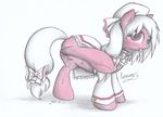  female friendship_is_magic fur hair horse mammal my_little_pony navel original_character patoriotto pink_fur pony presenting pussy pussy_juice raised_leg red_eyes solo tongue white_hair 