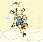  abdomen antennae anthro arthropod bee black_sclera blue_eyes cactuscacti female insect panties stinger underwear 