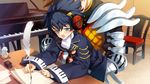  1boy 1girl beethoven_(eiyuu_senki) blush clothed_sex eiyuu_senki from_behind game_cg headphones instrument ooyari_ashito piano protagonist_(eiyuu_senki) sex tenco 