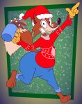 2025 3_toes 4_fingers abstract_background alternate_version_at_paywall anthro barefoot beverage big_butt big_tail black_eyes black_nose blue_bottomwear blue_clothing blue_pants bottom_heavy bottomwear butt candy canid canine cheek_tuft chocolate christmas christmas_clothing christmas_headwear christmas_sweater christmas_topwear clenched_teeth clothing colored columbia_pictures container cup curling_tail dessert digital_drawing_(artwork) digital_media_(artwork) dipstick_tail facial_tuft fauntleroy_fox feet fingers flat_colors fluffy fluffy_tail food fox fur gavanzude gesture glancing_back gloves hand_gesture handwear hat headgear headwear hi_res holding_container holding_cup holding_object holidays hot_chocolate huge_butt humanoid_hands humanoid_heel ice ice_cube looking_at_viewer male mammal markings multicolored_body multicolored_fur open_mouth open_smile orange_body orange_fur pants pinup plantigrade pointing pointing_at_viewer pose raised_finger raised_heel raised_index_finger raised_tail red_fox santa_hat smile smiling_at_viewer snow solo standing standing_on_toes sweater tail tail_markings tan_body tan_fur tan_tail_tip teeth the_fox_and_the_crow tiptoes toes toony toothy_grin topwear true_fox tuft two_tone_body two_tone_fur white_sclera wide_hips yellow_clothing yellow_gloves yellow_handwear