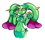  breasts cactuscacti claws clothed clothing female green_skin looking_at_viewer maractus nintendo pok&#233;mon pok&eacute;mon skimpy solo thorns under_boob video_games yellow_eyes 