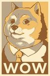  black_eyes black_nose canine clothing dog doge english_text fur looking_at_viewer mammal meme necktie shiba_inu shirt solo suit tan_fur text uguubearscafe 