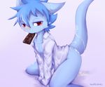  anthro blush butt candy chocolate clothed clothing cum cum_everywhere cum_on_butt cum_on_chest cum_on_face cum_on_floor cum_on_leg cum_on_tail cute dragon eyelashes food hair half-closed_eyes half-dressed hi_res in_mouth looking_at_viewer male messy muscles nurinaki object_in_mouth on_floor orgasm original_character pecs plain_background red_eyes shadow shiny shirt short_hair sitting solo white_background 