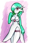  cactuscacti cleavage clothed clothing female gardevoir nintendo pok&#233;mon pok&eacute;mon red_eyes video_games 