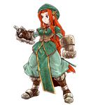  armor blue_eyes bow chinese_clothes final_fantasy final_fantasy_tactics hat highres hong_meiling ledjoker07 long_hair parody red_hair solo star style_parody touhou 