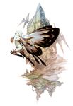  absurdres aerie_(bravely_default) bare_shoulders bravely_default:_flying_fairy bravely_default_(series) butterfly_wings fairy highres long_hair official_art solo white_hair wings yoshida_akihiko 
