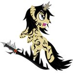  angry black_hair cutie_mark dr-phoen-x equine fur grey_eyes hair horn horse mammal markings my_little_foundation my_little_pony open_mouth plain_background pony scp-076-2 solo sword unicorn weapon yellow_fur 