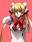  blazblue blue_eyes bow hair_bow kaneaki_mukku kuon_gramred_shutleheim long_hair solo twintails two_side_up xblaze 