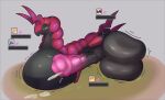 abdominal_bulge animal_genitalia animal_penis balls belly belly_on_ground big_balls big_belly big_penis black_balls black_belly black_body bloated bodily_fluids clenching_balls cock_vore cum cumshot death digestion ejaculation equine_genitalia equine_penis exoskeleton fatal fatal_vore feral feral_pred fully_inside gameplay_mechanics generation_5_pokemon genital_fluids genitals gui half-closed_eyes head_horn health_bar hi_res horn huge_balls huge_belly huge_penis hyper hyper_balls hyper_genitalia hyper_penis male markings monotone_belly multi_horn multicolored_body multicolored_exoskeleton multiple_prey narrowed_eyes nintendo penile penis pink_penis pokemon pokemon_(species) purple_markings quadruped red_body red_exoskeleton scolipede sloshing_balls solo vore zeg_yoros