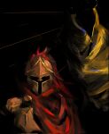  1other ambiguous_gender armor cape commentary creature crown d3rlord3 english_commentary faceless facing_viewer galea_helmet highres other_focus red_cape robe rymar_art searching_for_a_world_that_doesn't_exist solo the_king_in_yellow_(searching_for_a_world_that_doesn't_exist) upper_body yellow_robe 