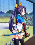 eiyuu_senki katana minamoto_no_yoshitsune_(eiyuu_senki) phithalocyanineblue sword thighhighs weapon zettai_ryouiki 