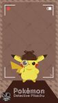  :3 battery_indicator brown_hat closed_mouth deerstalker detective_pikachu_(character) detective_pikachu_(series) full_body hat highres holding holding_magnifying_glass looking_at_viewer magnifying_glass meme_(sleepsheep) no_humans pikachu pikachu_tail pokemon pokemon_(creature) pokemon_focus pokemon_tail recording tail viewfinder 