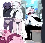 2026 anal anthro black_sclera blush bodily_fluids butt clenched_teeth dragon drooling duo embarrassed eyes_closed fur furred_dragon furred_scalie grin hand_holding happy hi_res japanese_description leg_wrap looking_at_viewer looking_back looking_back_at_viewer male male/male male_penetrated male_penetrating male_penetrating_male moesouna_gomi mythological_creature mythological_scalie mythology nipples nude_male outside penetration saliva scalie sex shaking smile tail teeth trembling