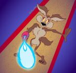 2026 3_toes 4_fingers abstract_background anthro arm_tuft athletic athletic_anthro athletic_male belly bent_legs big_muscles big_pecs biped black_eyes black_nose black_toe_claws brown_body brown_fur canid canine canis chest_tuft claws colored coyote curling_tail curvy_figure digital_drawing_(artwork) digital_media_(artwork) ears_outwards elbow_tuft energy eyebrows feet fingers flat_colors fluffy fluffy_chest fluffy_tail front_view fur gavanzude head_tuft hi_res holding_object holding_ranged_weapon holding_raygun holding_weapon humanoid_feet humanoid_hands humanoid_heel knock-kneed laser_beam laser_gun looney_tunes male mammal mischievous mischievous_smile multicolored_body multicolored_fur muscular nude paws pecs pinup pivoted_ears plantigrade pose raised_heel ranged_weapon raygun shoulder_tuft signature skinny skinny_anthro skinny_male slim_anthro slim_male small_waist solo standing_on_toes tail tan_belly tan_body tan_eyebrows tan_fur tiptoes toe_claws toes tuft two_tone_body two_tone_fur warner_brothers wasp_waist weapon wide_hips wile_e._coyote yellow_sclera