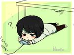  ? akataripushi black_hair character_name chibi full_body lying male_focus naoto_(akataripushi) playing_games shirt solo yaruse_nai_(minri) 