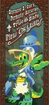 2021 adobe_illustrator_(artwork) alligator alligatorid ambiguous_gender anthro clothing crocodilian digital_media_(artwork) egypturnash english_text fleur-de-lis hat headgear headwear ironwork mascot mascot_costume new_orleans outside reaching_out reptile scalie seymore_d'fair seymore_d._ceit solo spats suspenders text top_hat torn_clothing umbrella