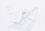  chair color_trace cup highres key_frame kill_la_kill kiryuuin_satsuki official_art production_art sitting sketch smile solo teacup trigger_(company) 