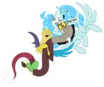  alpha_channel beard cute discord_(mlp) draconequus equine facial_hair female feral friendship_is_magic hi_res horn horse icelion87 licking male mammal my_little_pony original_character pony tongue winged_unicorn wings 
