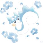  animal_focus blue_eyes blue_flower commentary_request flower full_body head_wreath highres mochimaro_(infj_oekaki) no_humans pachirisu pokemon pokemon_(creature) simple_background solo white_background 
