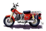  commentary_request dated highres honda honda_ct110 kazuka_tokio kickstand motor_vehicle motorcycle no_humans original shadow signature simple_background vehicle_focus white_background 