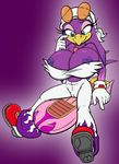  avian beak big_breasts bird blue_eyes breasts camel_toe eyewear female glasses hair huge_breasts nipple_slip nipples purple_hair sega smile solo sonic_(series) sonic_riders swallow_(bird) vkyrie wave_the_swallow 