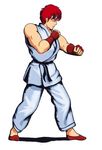  80s capcom illustration karate official_art oldschool red_hair ryuu_(street_fighter) street_fighter street_fighter_1 yasuda_akira 