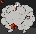  absurd_res belly big_belly bobthetanuki bulge clothing feline hi_res hyper hyper_belly mammal morbidly_obese mostly_nude necktie obese overweight simple_background the_jackbox_party_pack thong wristwatch 
