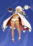  absurdres bad_id bad_pixiv_id barefoot belt cape cloudxmoe creature dark_skin flat_chest groin guilty_gear guilty_gear_xrd highres long_hair no_hat no_headwear ramlethal_valentine red_eyes short_shorts shorts solo thigh_strap toes white_hair 