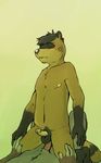  anthro balls blush erection eyes_closed ferret gay humanoid_penis male mammal mustelid nipples nude penis priestrevan 