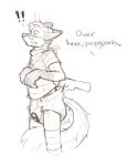 2022 ambiguous_gender anthro band-aid band-aid_on_face band-aid_on_nose bandage bandage_on_face bandage_on_nose canid canine canis caught clothing dialogue diaper diaper_check diaper_pull dipstick_ears disembodied_hand domestic_dog duo ear_markings english_text exclamation_point feces foxehhyz gloves_(marking) greyscale kerchief legwear lock_symbol male_(lore) mammal markings monochrome multicolored_ears neckerchief neckwear pakun pattern_clothing pattern_legwear pattern_shirt pattern_thigh_highs pattern_topwear portrait shirt side_view simple_background sketch soiled_diaper striped_clothing striped_legwear striped_shirt striped_thigh_highs striped_topwear stripes tail tail_between_legs text thigh_highs three-quarter_portrait topwear unclean_diaper used_diaper wavy_mouth white_background wide_eyed