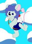 3_toes 4_fingers abdl agumonofalchemy anthro arrow_(weapon) belly black_nose blue_diaper blue_eyes blue_hair bow_(weapon) clean_diaper cloth_diaper clothed clothing cloud cloudy_sky colored concentrating concentration cupid cupid's_arrow curly_hair detailed_background diaper diaper_fetish diaper_only digital_drawing_(artwork) digital_media_(artwork) eyebrow_through_hair eyebrows feathered_wings feathers feet fingers flying fur green_arms green_belly green_body green_chest green_ears green_face green_feet green_fur green_hands green_legs green_neck green_paws green_snout green_torso hair hal_cotta handpaw hi_res hindpaw holding_arrow holding_bow_(weapon) holding_object holding_ranged_weapon holding_weapon holidays iconography long_tail looking_at_another male mammal messy_hair midair motion_lines mouse mouse_ears mouse_tail multicolored_ears murid murine nonbinary_(lore) path_lines paws pink_inner_ear pink_tail quiver_(object) raised_eyebrow raised_leg raised_tail ranged_weapon reaching_back reaching_for_weapon rodent rodent_ears rodent_tail shoulder_length_hair sky skyscape solo suction_cup tail toes topless translucent translucent_hair valentine's_day wavy_hair weapon wearing_diaper white_body white_feathers white_wings wings