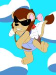 3_toes 4_fingers abdl agumonofalchemy anthro arrow_(weapon) belly black_eyewear black_nose black_sunglasses blue_diaper bow_(weapon) brown_hair brown_mane brown_tail_tuft brown_tuft bulging_diaper cloth_diaper clothed clothing cloud cloudy_sky cocky cocky_grin cocky_smile colored covered_eyes cupid cupid's_arrow cute_fangs detailed_background diaper diaper_bulge diaper_fetish diaper_only digital_drawing_(artwork) digital_media_(artwork) evander_rex eyebrow_through_hair eyebrows eyewear fangs feathered_wings feathers feces feet felid feline_ears fingers flying fur fur_tuft glistening glistening_eyewear glistening_sunglasses grin hair handpaw hi_res hindpaw holding_arrow holding_bow_(weapon) holding_object holding_ranged_weapon holding_weapon holidays iconography lion lion_ears long_tail male mammal mane mane_hair midair mischievous mischievous_smile motion_lines multicolored_ears pantherine path_lines paws pink_inner_ear quiver_(object) raised_leg raised_tail ranged_weapon reaching_back reaching_for_weapon sandy_fur sky skyscape smile soiled_diaper solo suction_cup sunglasses tail tail_tuft tan_arms tan_belly tan_body tan_chest tan_ears tan_face tan_feet tan_fur tan_hands tan_legs tan_neck tan_paws tan_snout tan_tail tan_torso teeth toes topless translucent translucent_hair tuft unclean_diaper used_diaper valentine's_day weapon wearing_diaper white_body white_feathers white_wings wings