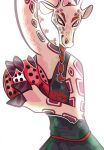  2026 anthro ball basketball_uniform bottomwear brown_body brown_fur claws clothed clothing digital_media_(artwork) doktor27 finger_claws fur giraffe giraffid goat_(movie) green_bottomwear green_clothing green_shirt green_shorts green_topwear hi_res holding_ball holding_object horn lenny_williamson long_neck looking_at_viewer male mammal markings ossicone shirt shorts simple_background smile solo sony_corporation sony_pictures sportswear spots spotted_body spotted_fur tan_body tan_fur topwear uniform white_background 