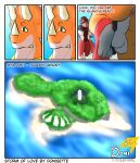 absurd_res anthro anus backsack balls beard big_penis body_hair bone_frill casual_nudity ceratopsian ceratopsid chasmosaurine chest_hair chomp_(dinosaur_king) clothing comic dialogue dinosaur dinosaur_king_(series) donisette duo facial_hair frill_(anatomy) genitals happy_trail hi_res horn island love male male/male marginocephalian ornithischian penis prehistoric_species reptile saurischian scalie swimming_trunks swimwear terry_(dinosaur_king) theropod triceratops tyrannosaurid tyrannosauroid tyrannosaurus tyrannosaurus_rex undressing