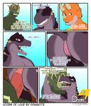 absurd_res anthro anus api_(donisette) backsack balls bone_frill casual_nudity casual_sex centrosaurine ceratopsian ceratopsid chasmosaurine comic daspletosaurus dialogue dinosaur dinosaur_king_(series) donisette duo frill_(anatomy) genitals grin hekil_(donisette) hi_res horn hot_dogging male male/male marginocephalian ornithischian outside penis prehistoric_species reptile romantic romantic_couple saurischian scalie sex smile styracosaurus theropod triceratops tyrannosaurid tyrannosauroid