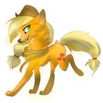  affanita alpha_channel applejack_(mlp) blonde_hair canine cowboy_hat cutie_mark female feral friendship_is_magic fur green_eyes hair hat looking_at_viewer mammal my_little_pony plain_background ponytail rope solo transparent_background wolf yellow_fur 